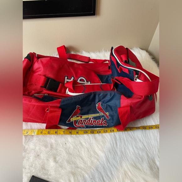MLB Cardinals Red and Blue Duffel Bag - Picture 9 of 14